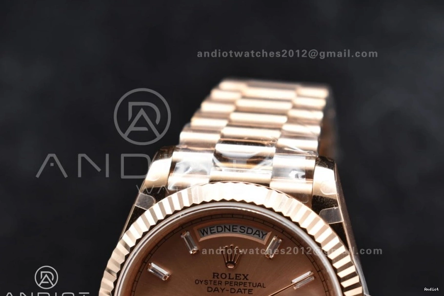 Steel DayDate Crystal A2836 705 GMF 40 Markers Dial Bracelet On President RG 904L V RG Lightweight Plated 0822